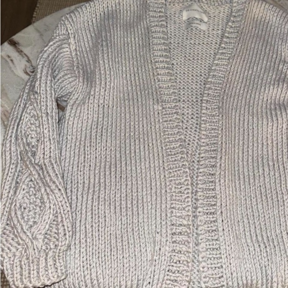 The Knotty Ones Small silver/gray hand knotted cardigan *not lilac*